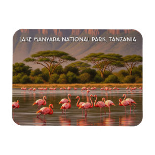 Magnet Flexible Flamants roses en Tanzanie Parc national du lac Ma