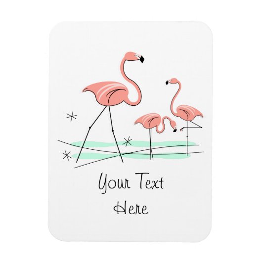 Magnet Flexible Flamants roses Ocean Trio 2 aimant texte flexible (Vertical)