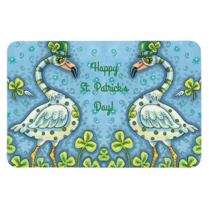 MAGNET FLEXIBLE FLAMANTS ROSES POLKA DOT VERT, FUNNY ST. JOUR DE P
