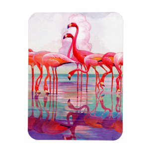 Magnet Flexible Flamants roses roses par Francis Lee Jacques