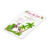 Magnet Flexible Flamants roses tropicaux et fleurs Enregistrer la  (Côté Gauche)