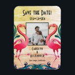 Magnet Flexible Flamants roses tropicaux Mariage photo Enregistrer<br><div class="desc">Flamants roses tropicaux Mariage photo Enregistrer la date Magnet</div>