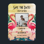 Magnet Flexible Flamants roses tropicaux Mariage photo Enregistrer<br><div class="desc">Flamants roses tropicaux Mariage photo Enregistrer la date Magnet</div>