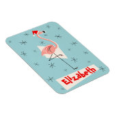 Magnet Flexible Flamingo Santa Bleu Nom aimant portrait flexible (Côté Droit)