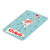 Magnet Flexible Flamingo Santa Bleu Nom aimant portrait flexible (Côté Gauche)