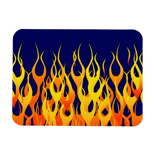 Magnet Flexible Flammes de course classique feu sur Décor bleu mar (Horizontal)