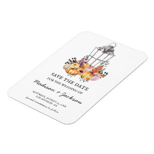 Magnet Flexible Flanterne d'aquarelle Mariage d'automne Enregistre