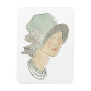 Magnet Flexible Flapper Fashion Sketch - Femme avec Casquette