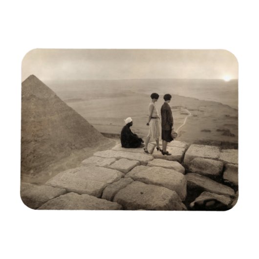Magnet Flexible Flapper Girls Sunrise Khufu Pyramid, Égypte 1920 (Horizontal)