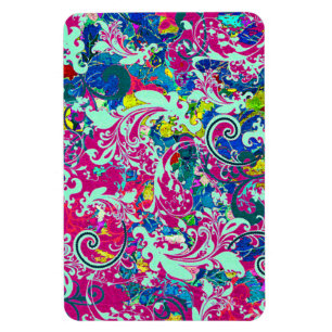 Magnet Flexible Fleur abstraite colorée vintage