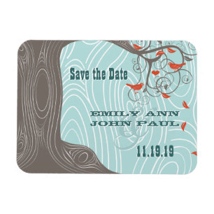 Magnet Flexible Fleur Arbre Grain de Bois Enregistrer la Date