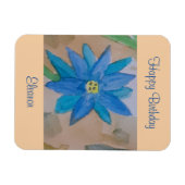Magnet Flexible Fleur bleue Anniversaire (Horizontal)