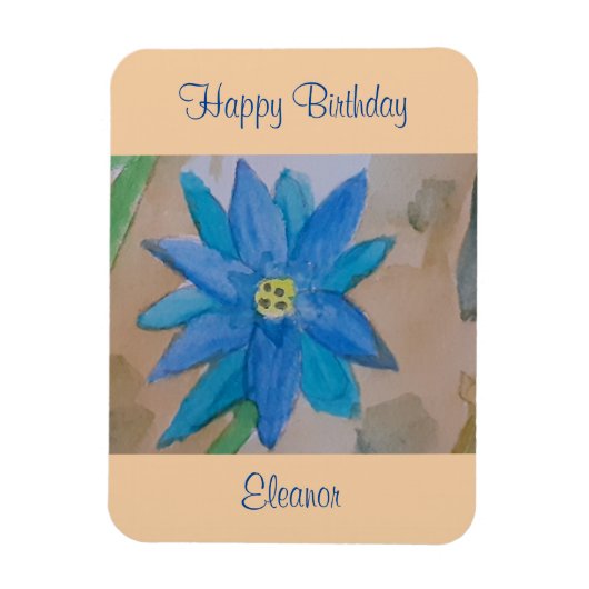 Magnet Flexible Fleur bleue Anniversaire (Vertical)