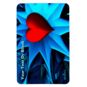 Magnet Flexible Fleur coeur bleu fractal (Vertical)