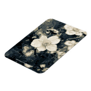 Magnet Flexible Fleur d'anémone lunatique Art botanique