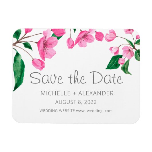 Magnet Flexible Fleur de cerisier rose. Printemps floral enregistr (Horizontal)