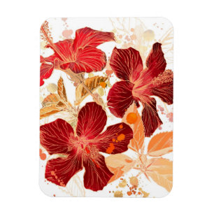 Magnet Flexible Fleur de ketmie - peinture 2 d'aquarelle
