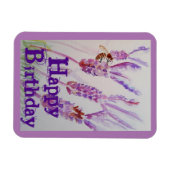 Magnet Flexible Fleur de lavande et aquarelle d'abeille Carte d'an (Horizontal)