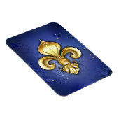 Magnet Flexible Fleur de lis dorée sur fond bleu (Côté Droit)