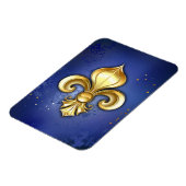 Magnet Flexible Fleur de lis dorée sur fond bleu (Côté Gauche)