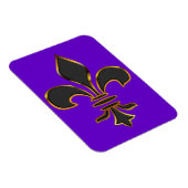 Magnet Flexible Fleur de lis noire découpée en or (Côté Droit)