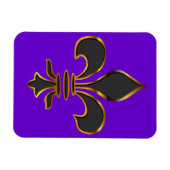 Magnet Flexible Fleur de lis noire découpée en or (Horizontal)