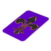 Magnet Flexible Fleur de lis noire découpée en or (Côté Gauche)