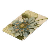 Magnet Flexible Fleur de Lotus Bleu sur Arrière - plan Tan avec éc (Côté Gauche)