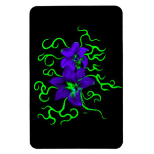 Magnet Flexible fleur de lys violet sur noir