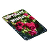Magnet Flexible Fleur de rose rouge Jardin fleuri Joyeux anniversa (Côté Droit)