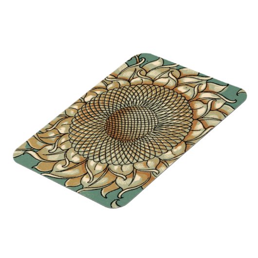 Magnet Flexible Fleur de tournesol sur Arrière - plan bleu-vert (Côté Gauche)