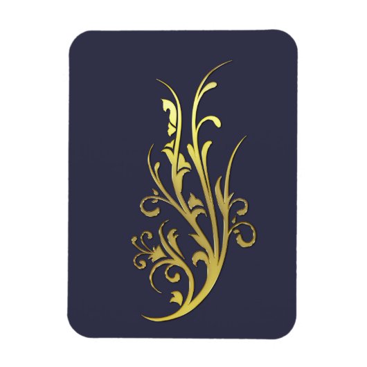 Magnet Flexible Fleur d'or fausse de luxe abstrait (Vertical)