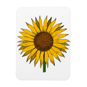 Magnet Flexible Fleur jaune de tournesol