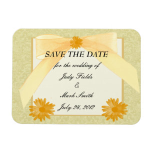 Magnet Flexible Fleur Jaune Enregistrer L'Aimant Date