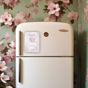Magnet Flexible Fleur Magnolia Éthérée, Enregistrer La Date