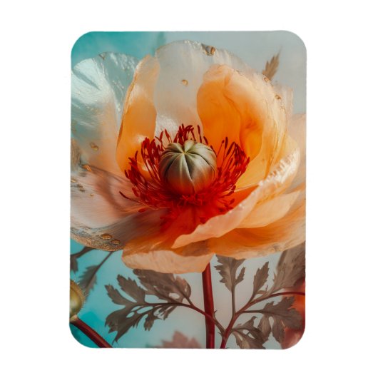 Magnet Flexible Fleur orange délicate (Vertical)