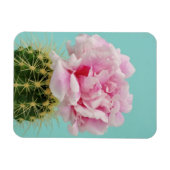 Magnet Flexible Fleur rose Au-Dessus de Spiky Cactus (Horizontal)