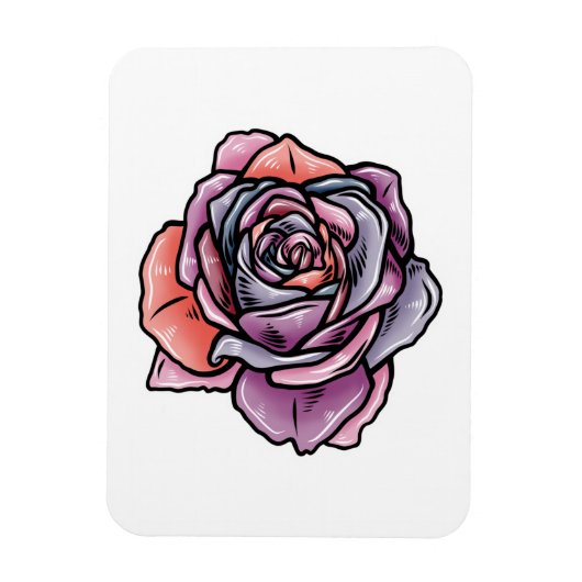 Magnet Flexible Fleur Rose coloré (Vertical)