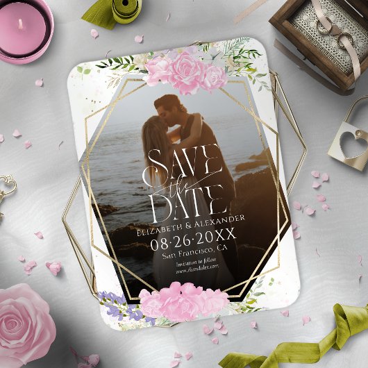 Magnet Flexible Fleur sauvage Printemps Photo Mariage Enregistrer