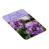 Magnet Flexible Fleur violette de pensée Nom de fille florale Anni (Côté Droit)