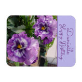 Magnet Flexible Fleur violette de pensée Nom de fille florale Anni (Horizontal)