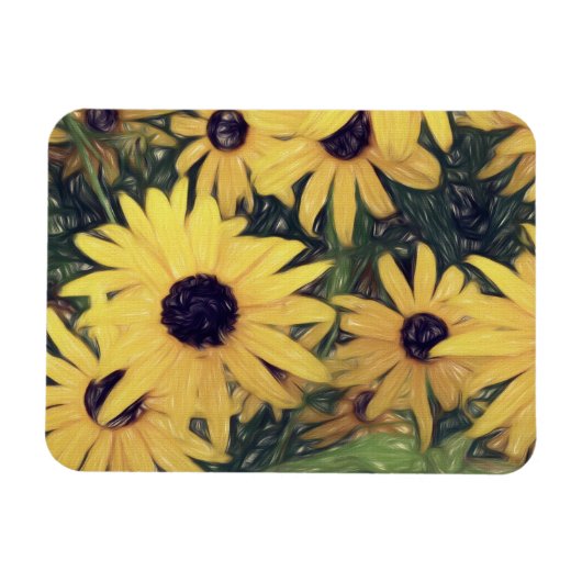 Magnet Flexible fleurie jaune ensoleillé joyeux (Horizontal)