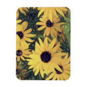 Magnet Flexible fleurie jaune ensoleillé joyeux (Vertical)