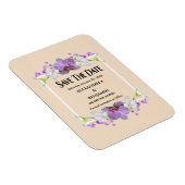 Magnet Flexible Fleurs Aquarelle Mariage Enregistrer La Date Perso (Côté Droit)