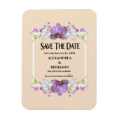 Magnet Flexible Fleurs Aquarelle Mariage Enregistrer La Date Perso (Vertical)