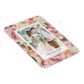 Magnet Flexible Fleurs blanches et ivoire Mariage photo Merci (Côté Droit)