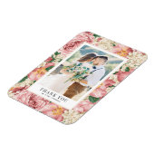 Magnet Flexible Fleurs blanches et ivoire Mariage photo Merci (Côté Gauche)