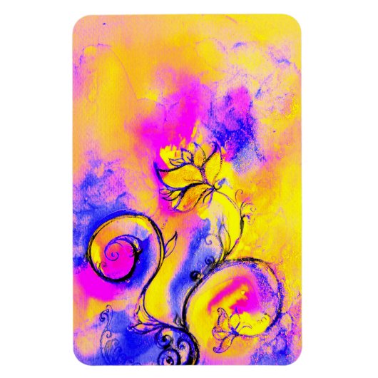 Magnet Flexible FLEURS BLANCHES rose jaune violet (Vertical)