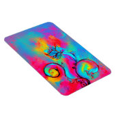 Magnet Flexible FLEURS BLANCHES turquoises, jaune rose violet (Côté Droit)