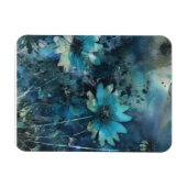 Magnet Flexible Fleurs bleues Médias mixtes (Horizontal)